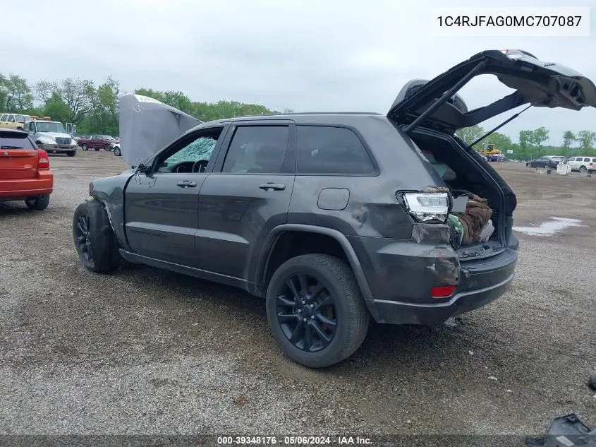 2021 Jeep Grand Cherokee Laredo X 4X4 VIN: 1C4RJFAG0MC707087 Lot: 39348176