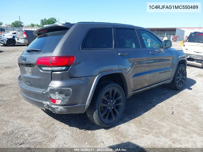 2021 Jeep Grand Cherokee Laredo X 4X4 VIN: 1C4RJFAG1MC550489 Lot: 39366211