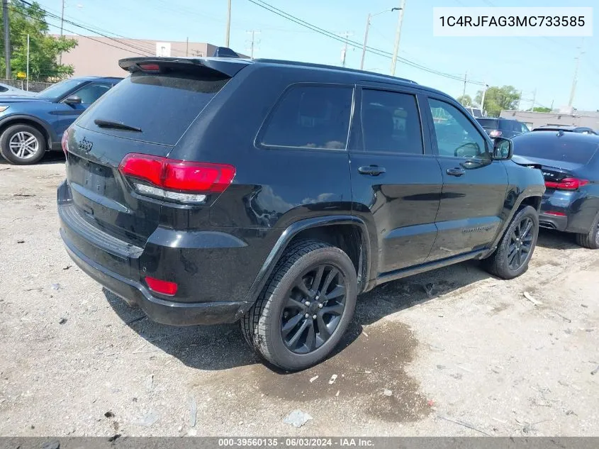 2021 Jeep Grand Cherokee Laredo X 4X4 VIN: 1C4RJFAG3MC733585 Lot: 39560135