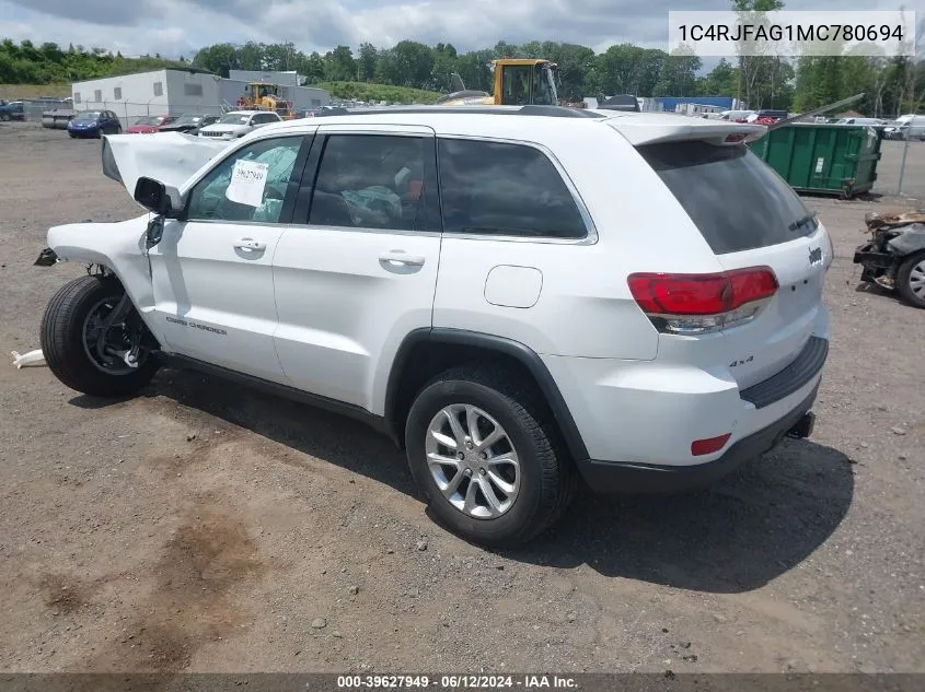 2021 Jeep Grand Cherokee Laredo E 4X4 VIN: 1C4RJFAG1MC780694 Lot: 39627949