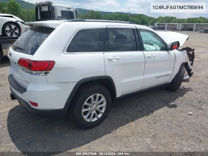 2021 Jeep Grand Cherokee Laredo E 4X4 VIN: 1C4RJFAG1MC780694 Lot: 39627949