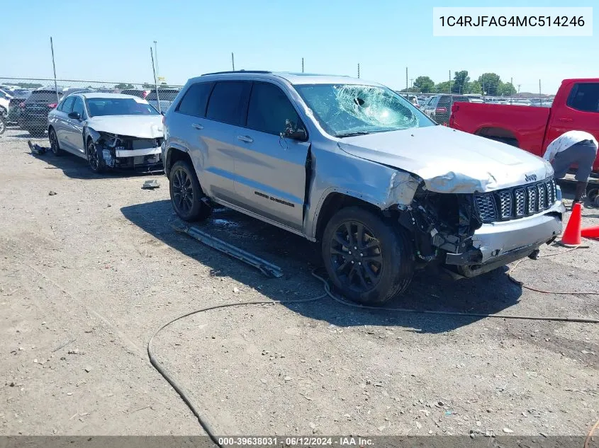 2021 Jeep Grand Cherokee Laredo X 4X4 VIN: 1C4RJFAG4MC514246 Lot: 39638031