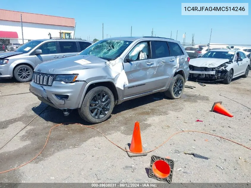 2021 Jeep Grand Cherokee Laredo X 4X4 VIN: 1C4RJFAG4MC514246 Lot: 39638031