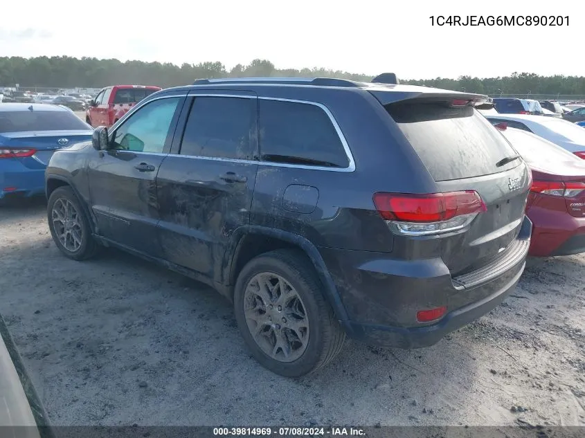 2021 Jeep Grand Cherokee VIN: 1C4RJEAG6MC890201 Lot: 39814969