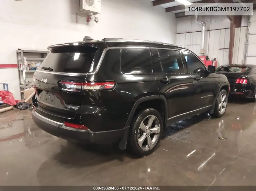 2021 Jeep Grand Cherokee L Limited 4X4 VIN: 1C4RJKBG3M8197702 Lot: 39820455