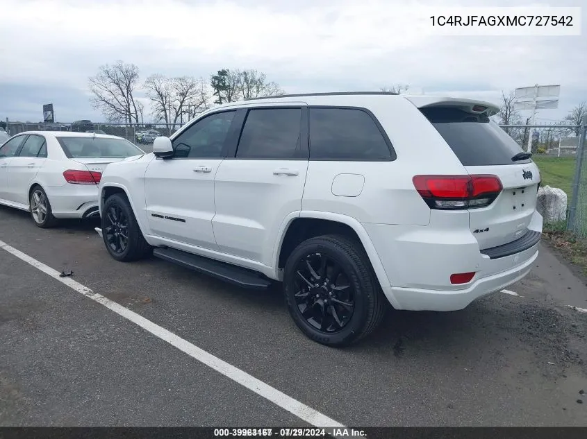 2021 Jeep Grand Cherokee Laredo X 4X4 VIN: 1C4RJFAGXMC727542 Lot: 39963167