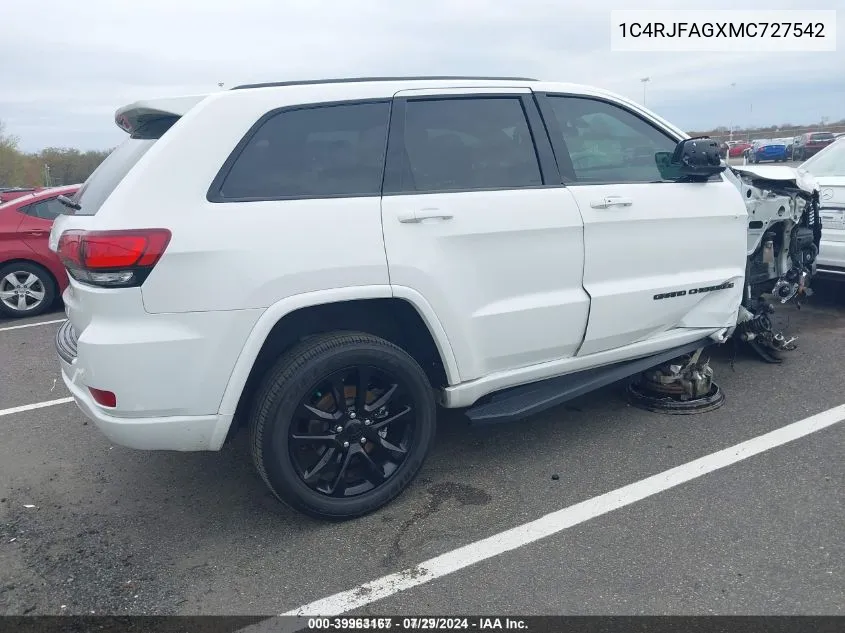 2021 Jeep Grand Cherokee Laredo X 4X4 VIN: 1C4RJFAGXMC727542 Lot: 39963167