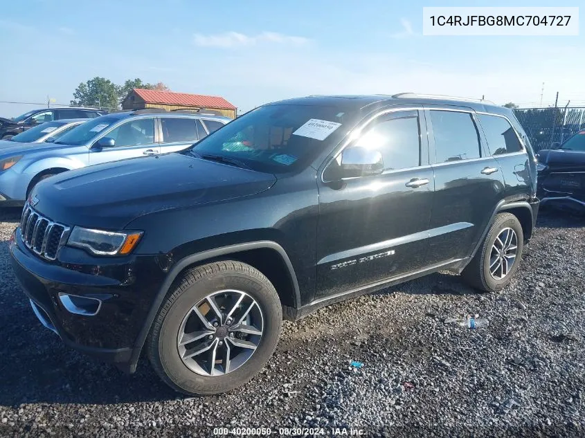 2021 Jeep Grand Cherokee Limited 4X4 VIN: 1C4RJFBG8MC704727 Lot: 40200050