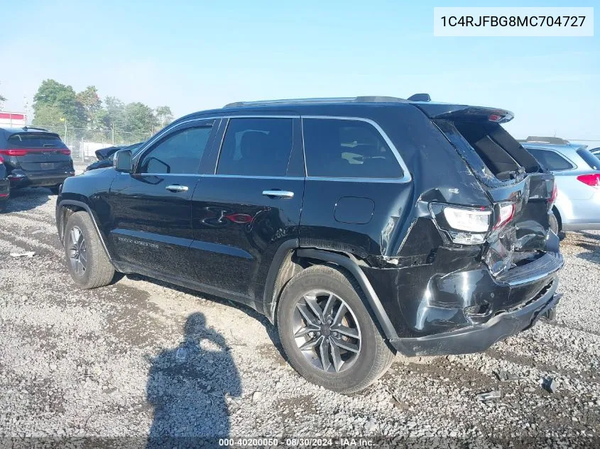 2021 Jeep Grand Cherokee Limited 4X4 VIN: 1C4RJFBG8MC704727 Lot: 40200050