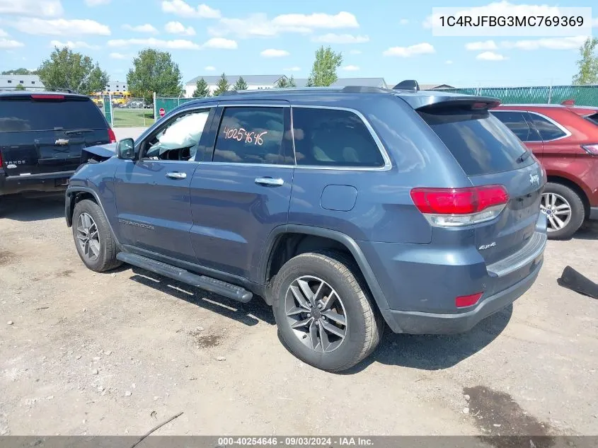 1C4RJFBG3MC769369 2021 Jeep Grand Cherokee Limited 4X4