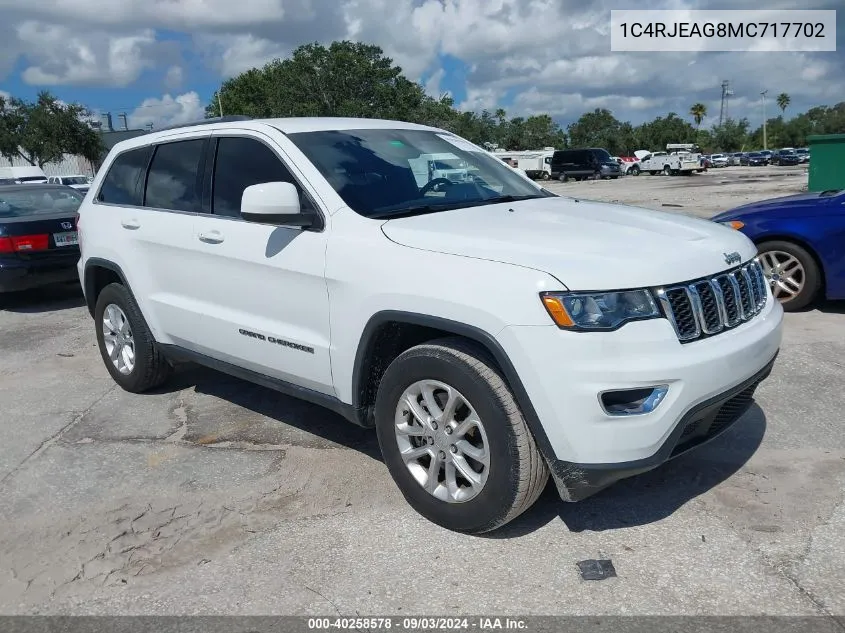 2021 Jeep Grand Cherokee Laredo E 4X2 VIN: 1C4RJEAG8MC717702 Lot: 40258578