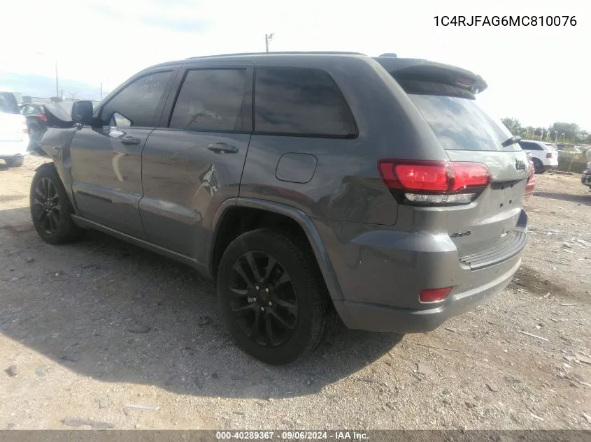 2021 Jeep Grand Cherokee Laredo X 4X4 VIN: 1C4RJFAG6MC810076 Lot: 40289367