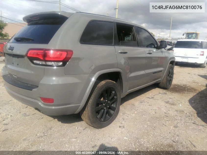 2021 Jeep Grand Cherokee Laredo X 4X4 VIN: 1C4RJFAG6MC810076 Lot: 40289367