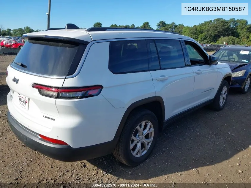 2021 Jeep Grand Cherokee L Limited 4X4 VIN: 1C4RJKBG3M8150587 Lot: 40292570