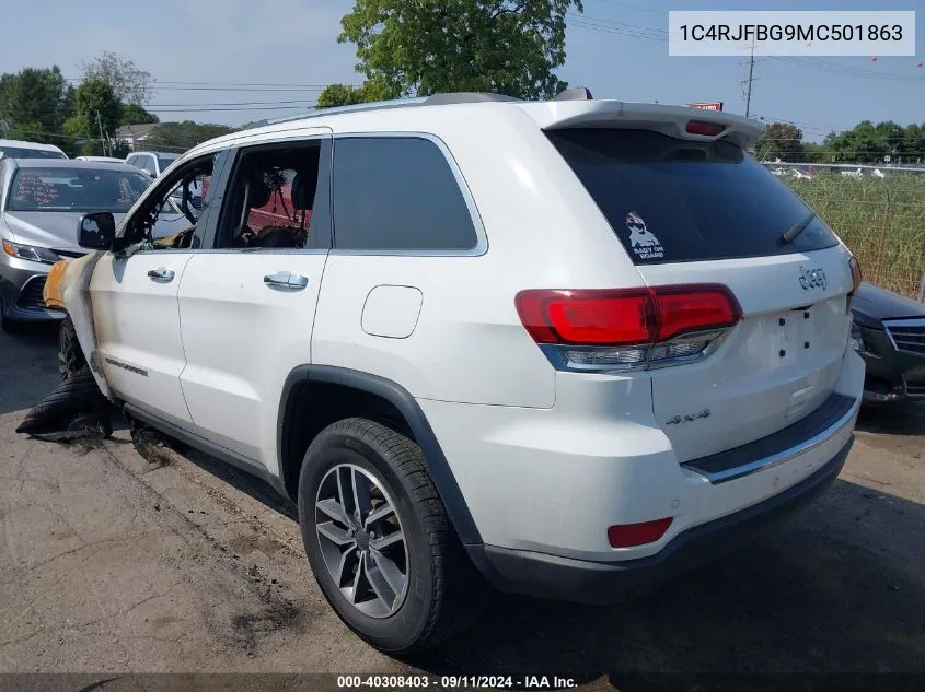 2021 Jeep Grand Cherokee Limited VIN: 1C4RJFBG9MC501863 Lot: 40308403