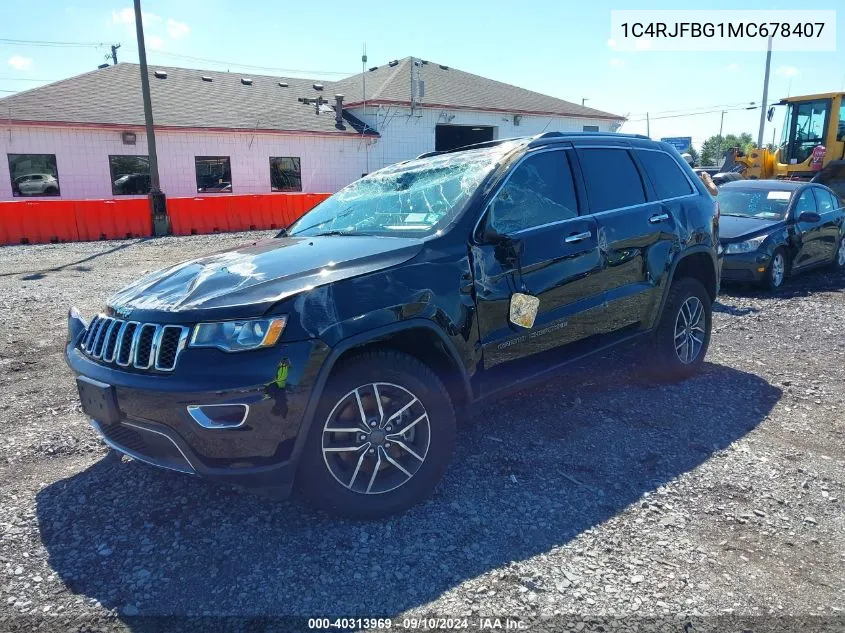 2021 Jeep Grand Cherokee Limited 4X4 VIN: 1C4RJFBG1MC678407 Lot: 40313969