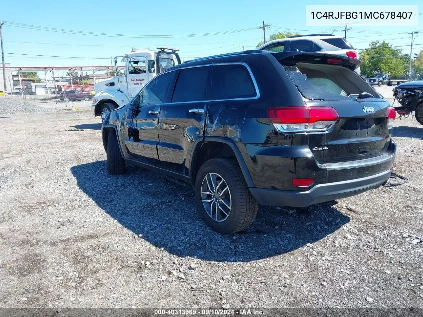 1C4RJFBG1MC678407 2021 Jeep Grand Cherokee Limited 4X4