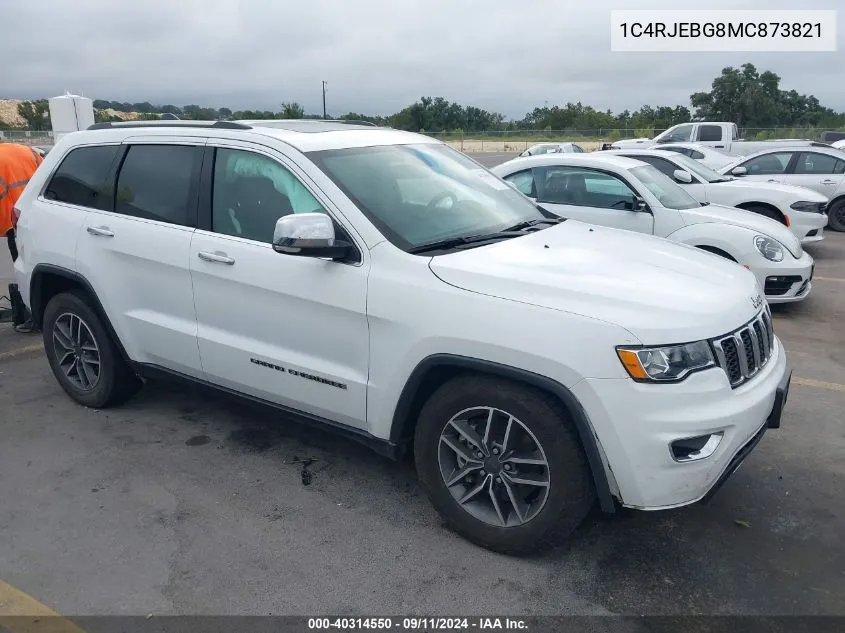 2021 Jeep Grand Cherokee Limited VIN: 1C4RJEBG8MC873821 Lot: 40314550