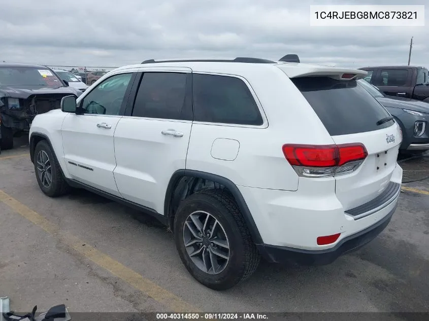 2021 Jeep Grand Cherokee Limited VIN: 1C4RJEBG8MC873821 Lot: 40314550