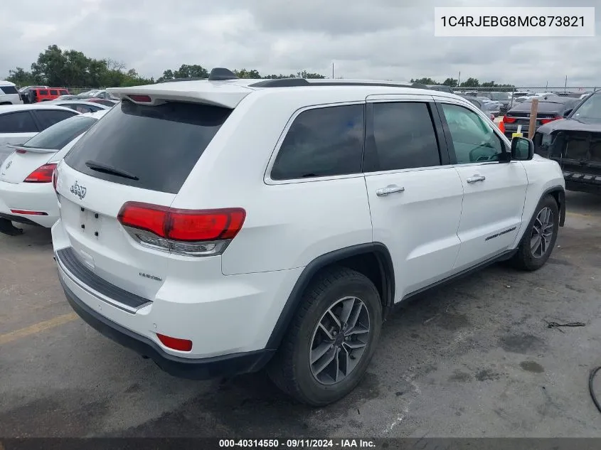 2021 Jeep Grand Cherokee Limited VIN: 1C4RJEBG8MC873821 Lot: 40314550