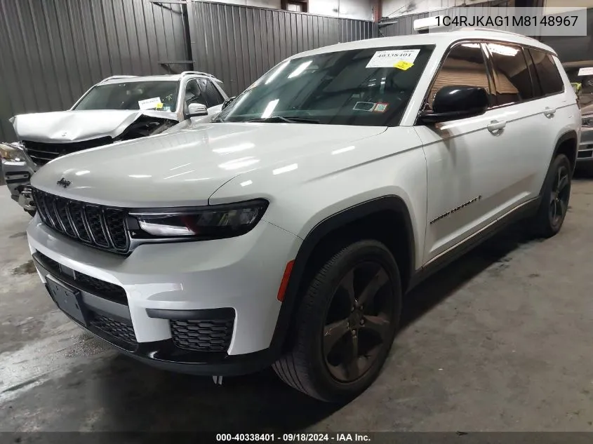 2021 Jeep Grand Cherokee L Altitude 4X4 VIN: 1C4RJKAG1M8148967 Lot: 40338401