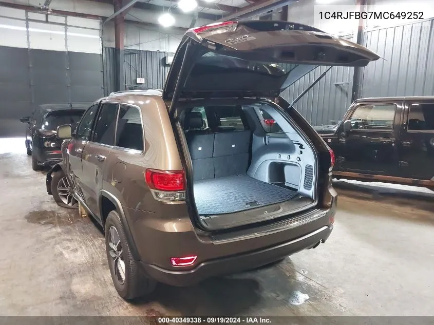 2021 Jeep Grand Cherokee Limited 4X4 VIN: 1C4RJFBG7MC649252 Lot: 40349338