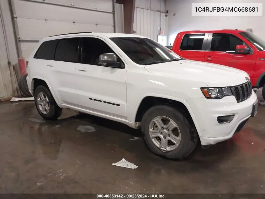 2021 Jeep Grand Cherokee 80Th Anniversary 4X4 VIN: 1C4RJFBG4MC668681 Lot: 40353142