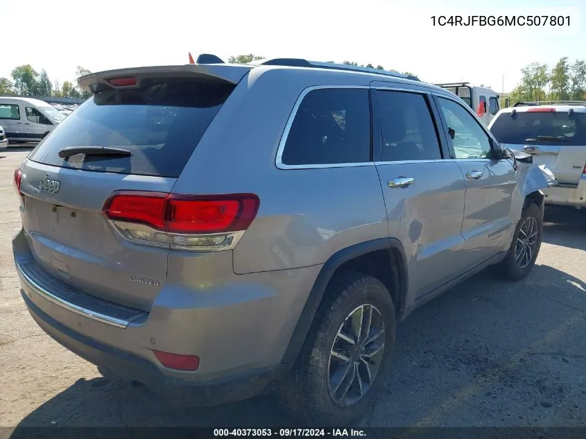 2021 Jeep Grand Cherokee Limited 4X4 VIN: 1C4RJFBG6MC507801 Lot: 40373053