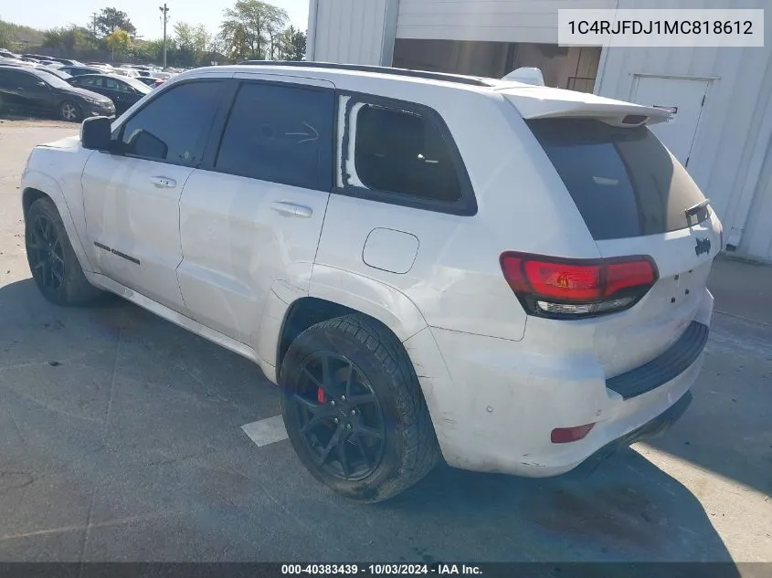 2021 Jeep Grand Cherokee Srt 4X4 VIN: 1C4RJFDJ1MC818612 Lot: 40383439