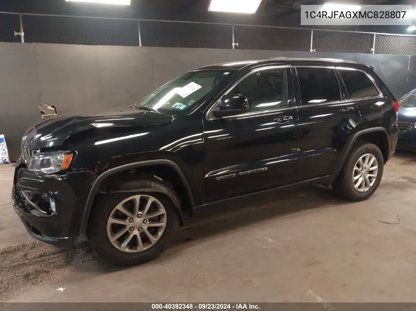 2021 Jeep Grand Cherokee Laredo X 4X4 VIN: 1C4RJFAGXMC828807 Lot: 40392348