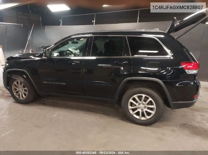 2021 Jeep Grand Cherokee Laredo X 4X4 VIN: 1C4RJFAGXMC828807 Lot: 40392348