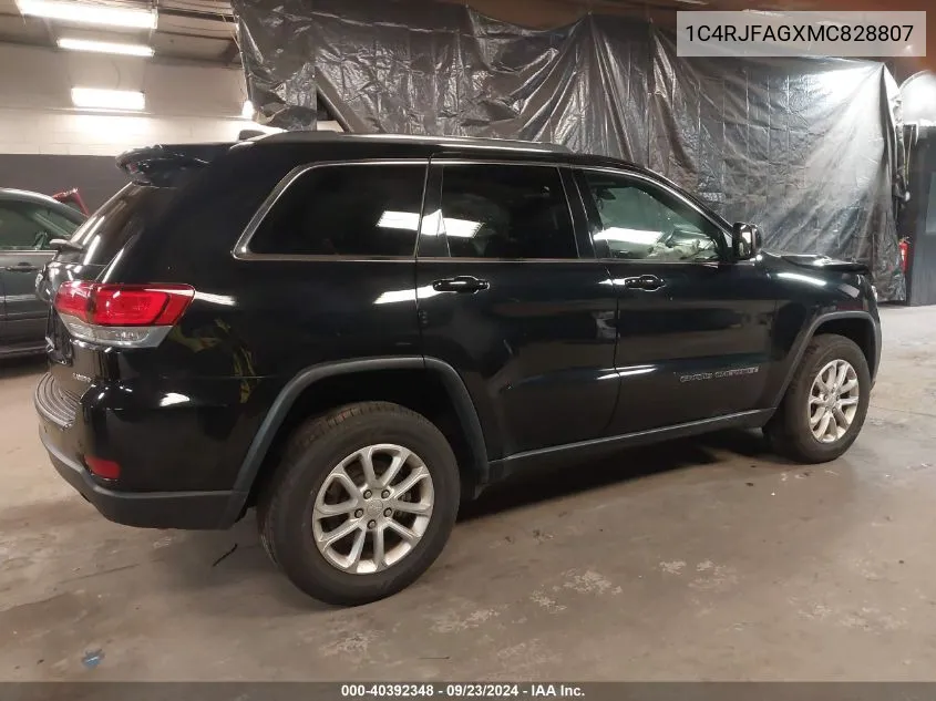 2021 Jeep Grand Cherokee Laredo X 4X4 VIN: 1C4RJFAGXMC828807 Lot: 40392348