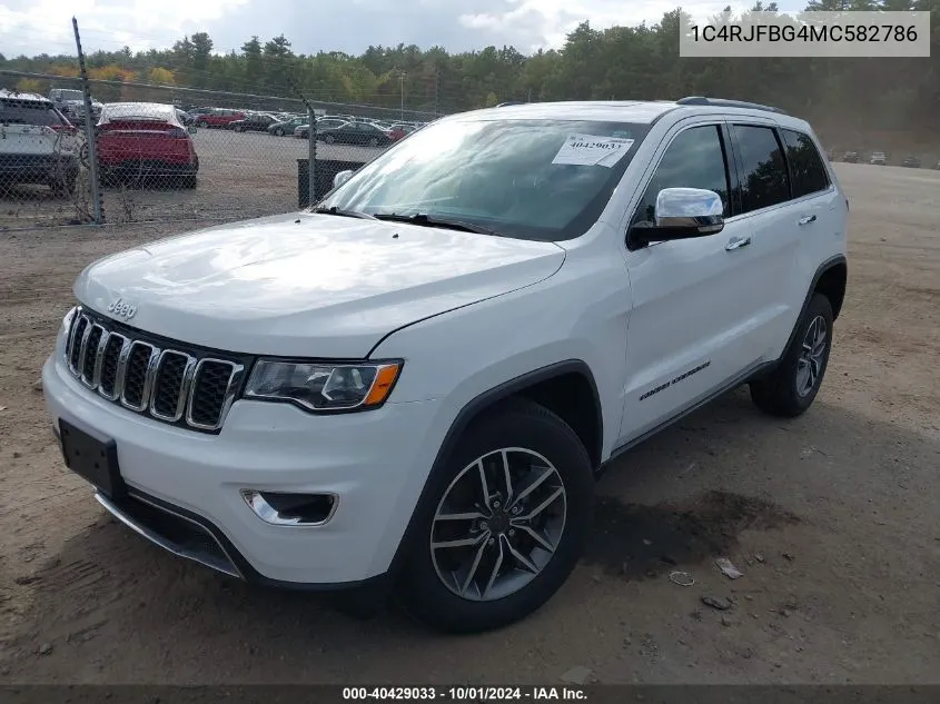 2021 Jeep Grand Cherokee Limited 4X4 VIN: 1C4RJFBG4MC582786 Lot: 40429033