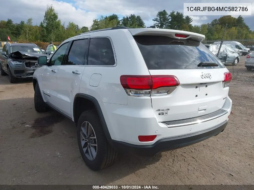 2021 Jeep Grand Cherokee Limited 4X4 VIN: 1C4RJFBG4MC582786 Lot: 40429033