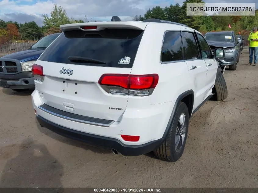 2021 Jeep Grand Cherokee Limited 4X4 VIN: 1C4RJFBG4MC582786 Lot: 40429033