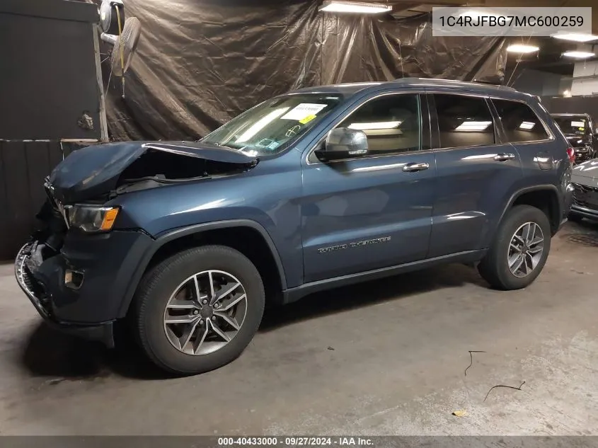 2021 Jeep Grand Cherokee Limited 4X4 VIN: 1C4RJFBG7MC600259 Lot: 40433000