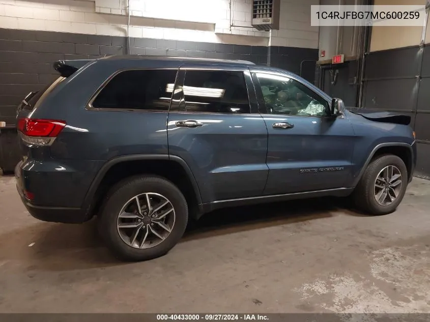 2021 Jeep Grand Cherokee Limited 4X4 VIN: 1C4RJFBG7MC600259 Lot: 40433000