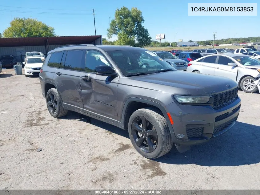 2021 Jeep Grand Cherokee L Altitude 4X4 VIN: 1C4RJKAG0M8153853 Lot: 40451063