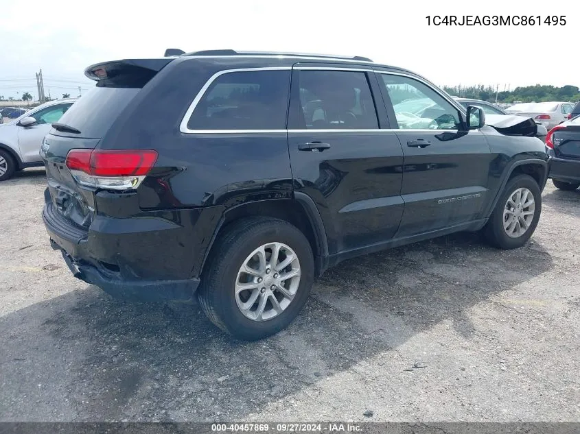 2021 Jeep Grand Cherokee Laredo E 4X2 VIN: 1C4RJEAG3MC861495 Lot: 40457869