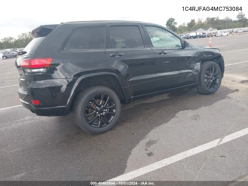 2021 Jeep Grand Cherokee Laredo X 4X4 VIN: 1C4RJFAG4MC753084 Lot: 40463504