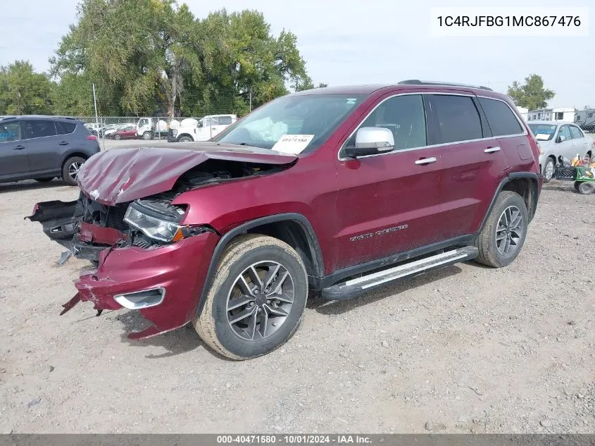 1C4RJFBG1MC867476 2021 Jeep Grand Cherokee Limited