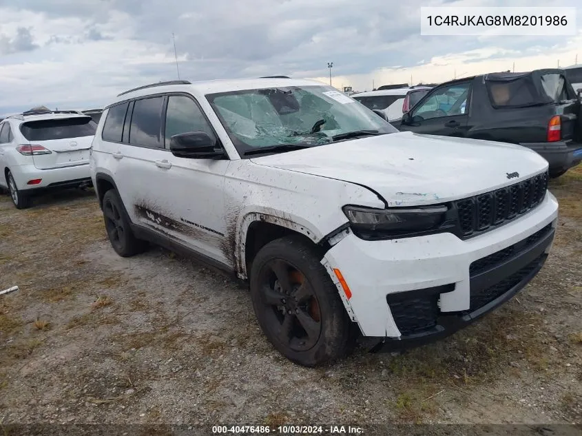 2021 Jeep Grand Cherokee L Altitude 4X4 VIN: 1C4RJKAG8M8201986 Lot: 40476486