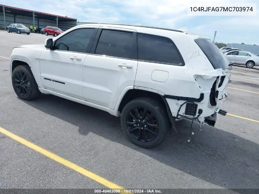 2021 Jeep Grand Cherokee Laredo VIN: 1C4RJFAG7MC703974 Lot: 40483099