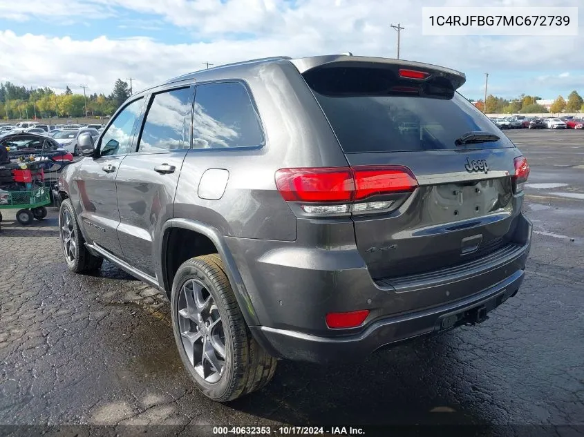 2021 Jeep Grand Cherokee 80Th Anniversary 4X4 VIN: 1C4RJFBG7MC672739 Lot: 40632353