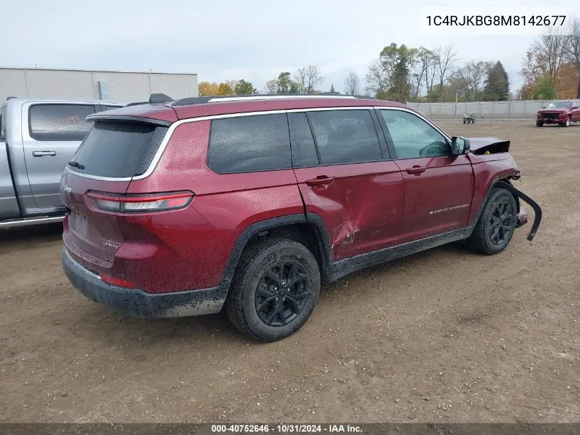 2021 Jeep Grand Cherokee L Limited 4X4 VIN: 1C4RJKBG8M8142677 Lot: 40752646