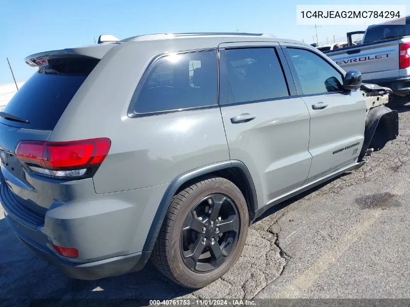 2021 Jeep Grand Cherokee Freedom 4X2 VIN: 1C4RJEAG2MC784294 Lot: 40761753