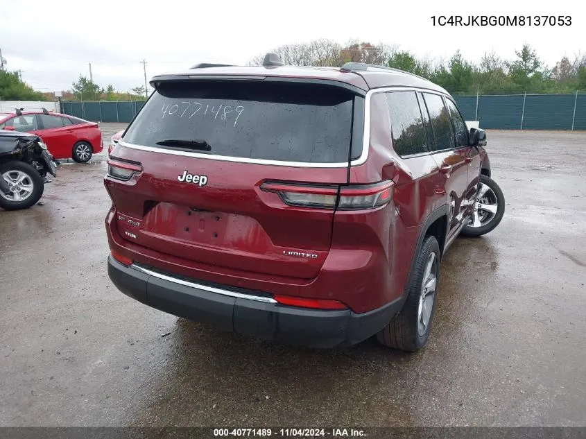 2021 Jeep Grand Cherokee L Limited 4X4 VIN: 1C4RJKBG0M8137053 Lot: 40771489