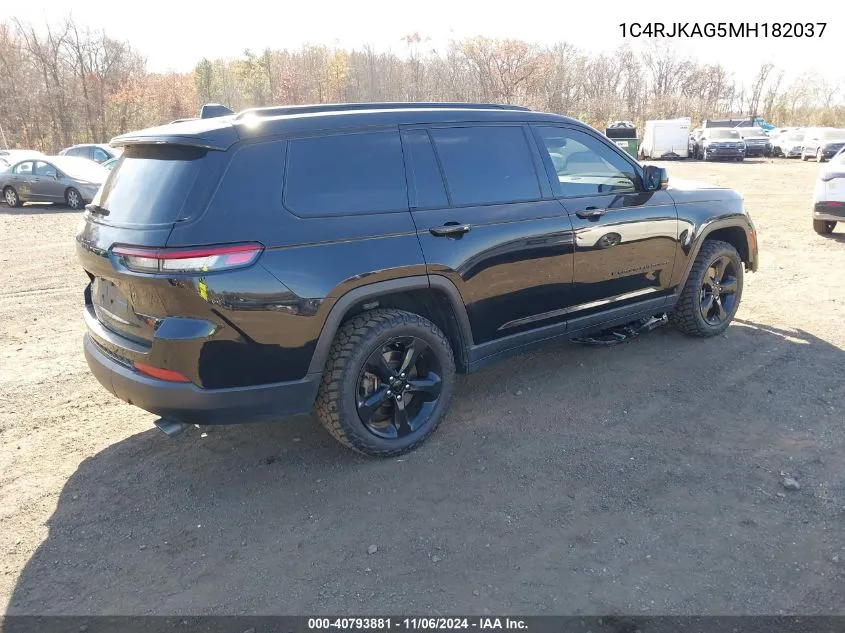 2021 Jeep Grand Cherokee L Altitude 4X4/Laredo 4X4 VIN: 1C4RJKAG5MH182037 Lot: 40793881