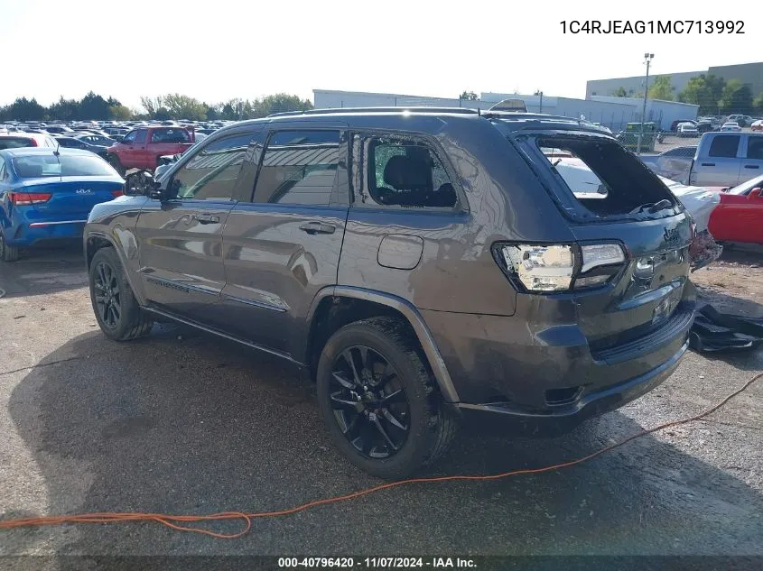 2021 Jeep Grand Cherokee Laredo X 4X2 VIN: 1C4RJEAG1MC713992 Lot: 40796420