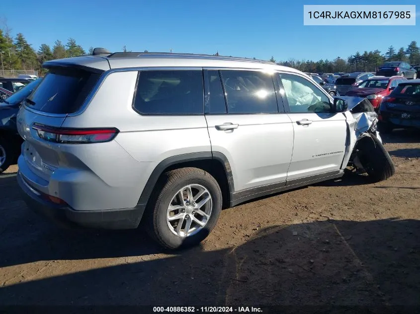 2021 Jeep Grand Cherokee L Laredo 4X4 VIN: 1C4RJKAGXM8167985 Lot: 40886352